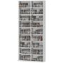 DVD-riiul, 18 sektsiooni, 14 riiulit, Valge, 78,5 × 175 × 24 cm