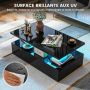 Two-tier LED coffee table, 2 tiers, Black, 110 × 40 × 60 cm