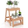 Two-tier folding stool, 2 steps, 50.8 × 39.37 × 44.45 cm