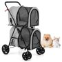 Double pet stroller, 4 in 1, 2 carriers, 50.8 × 68.58 × 105.41 cm
