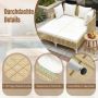 Double outdoor sun lounger, 2-seater, with cushions, Brown, 153 × 133 × 70 cm
