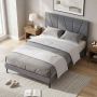Double bed frame, 140 × 200 cm, 207 × 145 × 95–110 cm