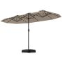 Double-sided patio umbrella, 36 LED lights, Brown, 406 × 210 × 226 cm