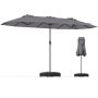Double-sided patio umbrella, 393 × 195 × 230 cm