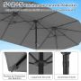 Double-sided patio umbrella, Grey, 470 × 285 × 261 cm