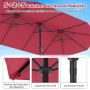 Double-sided patio umbrella, Red, 470 × 285 × 261 cm