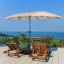 Double-sided patio umbrella with crank mechanism, 460x270 cm, beige