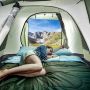 Two-layer camping tent with porch for the family, 250x410x145 cm, green, 6.2 kg