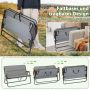 Double folding tourist chair, 2-seater, Gray, 111 × 71 × 57 cm