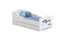 Children's bed Michas with drawer and mattress 164 cm x 85 cm x 63 cm, shark
