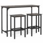 Set of 2 bar stools and table, dark grey/black