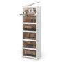 Shoe cabinet 40x27.5x123cm., white/brown