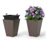 Set of 2 pots 25x25x35cm., brown