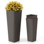 Set of 2 pots, brown
