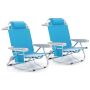 Set of 2 tourist chairs 66x65x78cm., blue/gray