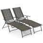 Set of 2 sun loungers 189x64x65cm., brown/black
