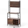 Kitchen shelf 80x40x170cm., brown/black