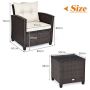 3-piece garden furniture set, dark brown