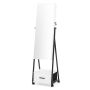Standing mirror-jewelry cabinet 42x38x157cm., white/black
