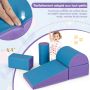 Set of 5 building blocks, purple/blue