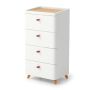 Bedside table 42x32x81cm., white/light brown