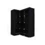 Corner black fabric wardrobe