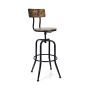 Set of 2 bar stools 54x54x105.5cm., brown/black