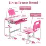 Children's desk with chair, pink/white