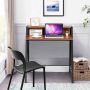 Spacious computer desk with ergonomic monitor stand, 110 kg, walnut color