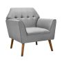 Ergonomic chair with padded seat, rubber feet, gray