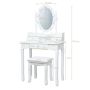 Dressing table with stool 75x40x143.5cm., white