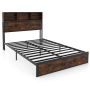 Double bed frame 217x140.5x115cm., brown/black