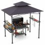 Grill gazebo 242x153x250cm., dark gray/black