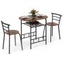 Dining room furniture set, 3 pieces, brown/black