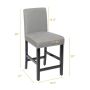 Set of 2 bar stools 42.5x53x96cm., gray/black
