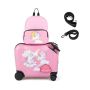 Children's suitcase and backpack, pink/black