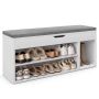 Shoe bench 104x48x30cm., white/gray