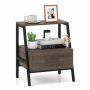 Nightstand 45x35x52.5cm., dark brown/black