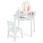 Children's dressing table with chair, white
