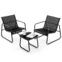 3-piece garden furniture set, black