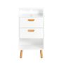 Bedside table 40x35x71cm., white/light brown