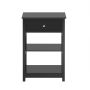 Side table 45x30x68cm., black/silver color