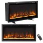 Electric fireplace 91.5x14.2x45cm., black