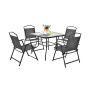 5-piece garden furniture set, dark grey/black