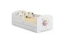 Children's bed Luk with drawer, mattress and barrier protection 164 cm x 85 cm x 63 cm, princess with moon