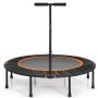 Fitness trampoline, foldable, 4-level adjustable handle, Ø 119.38 × 86.36–105.41 cm