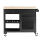 Kitchen trolley 105x40x85.5cm., black/light brown