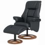 Armchair with footstool Homcom, black/brown