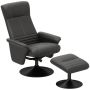 Armchair with footstool Homcom, dark gray/black