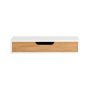 Hanging wall shelf with drawer 40x25x8cm., light brown/white